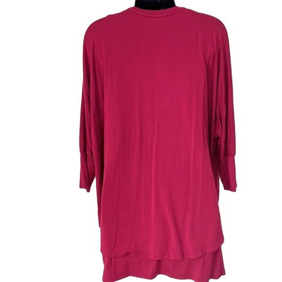 Soft Surroundings Indeevar Tunic Top Layered V-Neck 3/4 Sleeve Fuschia XSMALL - Picture 5 of 9